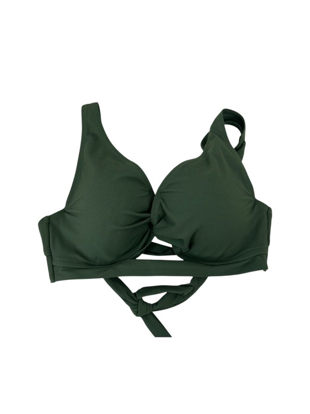 Shade & Shore Womens Green Bikini Top Push-Up Swimwear Size 34DD Back Strappy